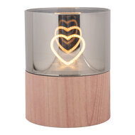 Clayre &amp; Eef   | Waxinelichthouder met LED Bruin &oslash; 8x10 cm / 3xAAA | 6CA0007