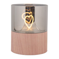 Clayre &amp; Eef   | Waxinelichthouder met LED Bruin &oslash; 8x10 cm / 3xAAA | 6CA0007