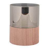 Clayre &amp; Eef   | Waxinelichthouder met LED Bruin &oslash; 8x10 cm / 3xAAA | 6CA0007