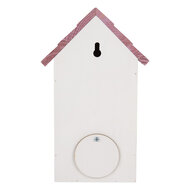 Clayre &amp; Eef   | Vogelhuis Wit Roze 15x10x22 cm | 6H2452