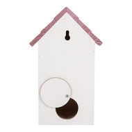 Clayre &amp; Eef   | Vogelhuis Wit Roze 15x10x22 cm | 6H2452