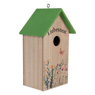Clayre &amp; Eef   | Vogelhuis Wit Groen 14x10x23 cm | 6H2453