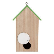 Clayre &amp; Eef   | Vogelhuis Wit Groen 14x10x23 cm | 6H2453