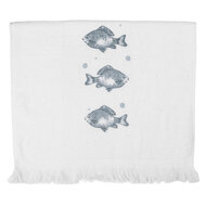 Clayre &amp; Eef   | Gastendoekje Wit Blauw 40x66 cm | CT034