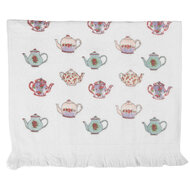 Clayre &amp; Eef   | Gastendoekje Wit Blauw 40x66 cm | CT035