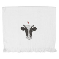 Clayre &amp; Eef   | Gastendoekje Wit Zwart 40x66 cm | CT036
