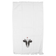 Clayre &amp; Eef   | Gastendoekje Wit Zwart 40x66 cm | CT036