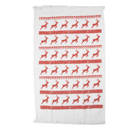 Clayre &amp; Eef   | Gastendoekje Wit Rood 40x66 cm | CTNOC-1