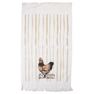 Clayre &amp; Eef   | Gastendoekje Wit Bruin 40x66 cm | CTRFL-1