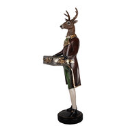 Clayre &amp; Eef   | Decoratie beeld Rendier Bruin Rood 32x31x96 cm | 5PR0171