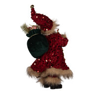 Clayre & Eef | Kerstdecoratie Kerstman Rood 16x12x31 cm | 66322