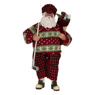 Clayre & Eef | Kerstdecoratie Kerstman Rood 16x11x28 cm | 66323