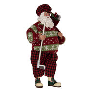 Clayre & Eef | Kerstdecoratie Kerstman Rood 16x11x28 cm | 66323