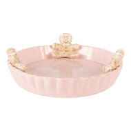 Clayre & Eef | Serveerschaal Roze Bruin ø 23x7 cm | 6CE1857P