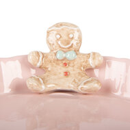 Clayre & Eef | Serveerschaal Roze Bruin ø 23x7 cm | 6CE1857P