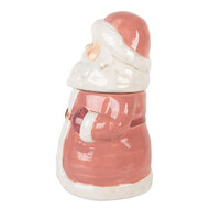 Clayre & Eef | Voorraadpot Deksel Roze Wit ø 15x26 cm | 6CE2215