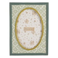 Clayre &amp; Eef   | Fotolijst Groen Wit 14x2x19 cm / 10x15 cm | 2F1347