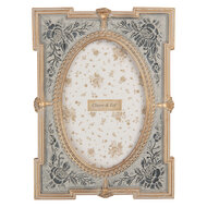 Clayre &amp; Eef   | Fotolijst Blauw Goudkleurig 15x2x21 cm / 10x15 cm | 2F1365S