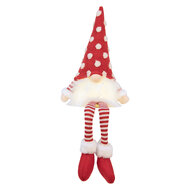 Clayre & Eef | Decoratie Beeld Kabouter met LED Rood Wit 16x12x32/60 cm | 66329