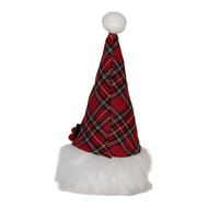 Clayre & Eef | Decoratie Beeld Kabouter met LED Rood Wit 10x10x25 cm / 3xAA | 66332