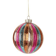 Clayre & Eef | Kerstbal Meerkleurig ø 10x11 cm | 6GL5176