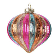 Clayre & Eef | Kerstbal Meerkleurig ø 10x10 cm | 6GL5177