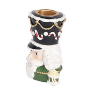 Clayre & Eef | Kandelaar Notenkraker Groen Wit 8x6x9 cm | 6PR5541