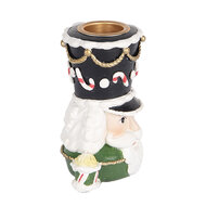 Clayre & Eef | Kandelaar Notenkraker Groen Wit 8x6x9 cm | 6PR5541