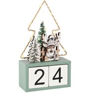 Dekoratief | Kalender &#039;Winter Deer&#039;, hout, LED, 9x4x15cm | A255479