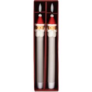 Dekoratief | Box 2 kaarsen 'Santa', wit/rood, LED, 2x2x25cm | A255944