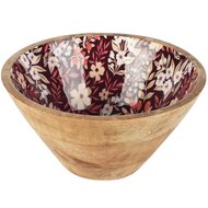 Dekoratief | Bowl &#039;Retro Flower&#039;, hout/email, 20x20x10cm | A258030