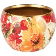 Dekoratief | Theelichthouder 'Splendid Flowers', metaal, 12x12x8cm | A258052