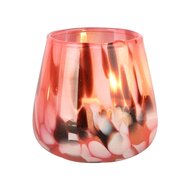 Dekoratief | Theelichthouder &#039;Brushed Pink&#039;, glas, 8x8x9cm | A258079