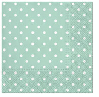 Dekoratief | Pakje 20 servetten &#039;Dots, mint&#039; 33x33cm | A701612