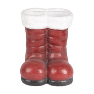 Clayre & Eef | Decoratie Laarzen Kerstman Rood Wit 22x22x23 cm | 6PR5525