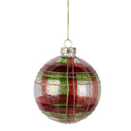 Clayre & Eef | Kerstbal Groen Goudkleurig ø 8x8 cm | 6GL5178