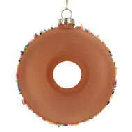 Clayre &amp; Eef   | Kersthanger Bruin Roze &oslash; 10x4 cm | 6GL5254