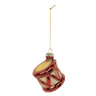Clayre & Eef | Kersthanger Rood Goudkleurig ø 4x5 cm | 6GL5279