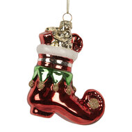 Clayre &amp; Eef   | Kersthanger Rood Wit 9x4x10 cm | 6GL5291