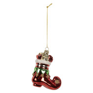 Clayre &amp; Eef   | Kersthanger Rood Wit 9x4x10 cm | 6GL5291