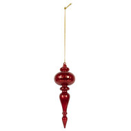 Clayre &amp; Eef   | Kerstbal Rood &oslash; 9x28 cm | 6GL5315