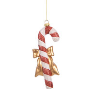 Clayre & Eef | Decoratie hanger Zuurstok Rood Wit 8x3x18 cm | 66084