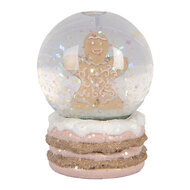 Clayre & Eef | Sneeuwbol Bruin Transparant ø 5x7 cm | 66086