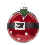 Clayre & Eef | Kerstbal Rood Groen ø 8x8 cm | 6GL5138