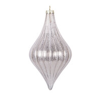 Clayre &amp; Eef   | Kerstbal Zilverkleurig &oslash; 8x15 cm | 6GL5142