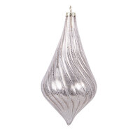 Clayre &amp; Eef   | Kerstbal Zilverkleurig &oslash; 8x17 cm | 6GL5143