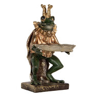 Clayre &amp; Eef   | Decoratie Kikker Groen Goudkleurig 16x15x28 cm | 6PR5565