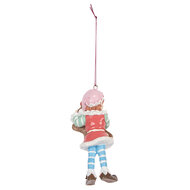 Clayre & Eef | Decoratie hanger elf Bruin Blauw 5x4x11 cm | 6PR5299