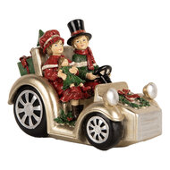 Clayre & Eef | Decoratie Kinderen in auto Goudkleurig Rood 22x14x16 cm | 6PR5675