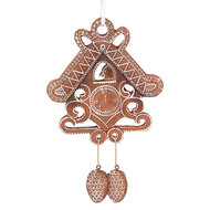 Clayre & Eef | Decoratie hanger huisje Bruin Wit 12x2x18 cm | 6PR5315
